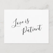 愛は忍耐強く手書結婚きの延期 案内ポストカード (正面)