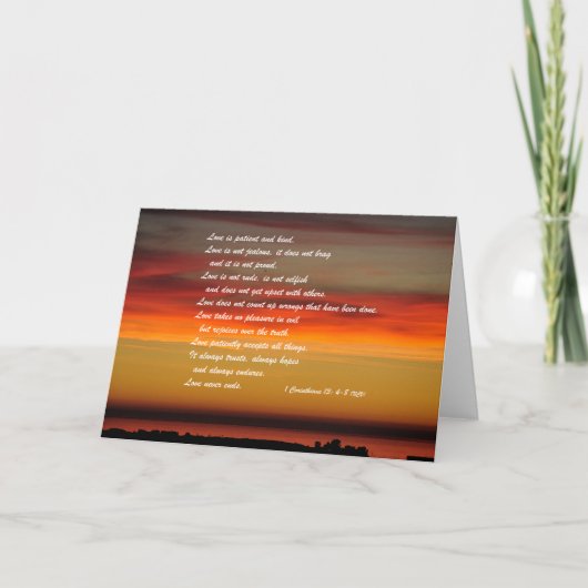 「愛は忍耐強く親切だ…」グリーティングカード カード (正面)
