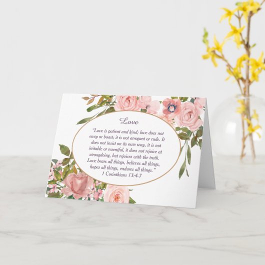 愛は忍耐強く親切なフローラすべての行事カード カード (黄色い花)