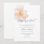 愛は忍耐強く ある 日程変更 フラワー 招待状 (正面/裏面)