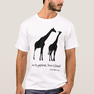 愛は忍耐強く、愛は優しいキリンTシャツ Tシャツ
