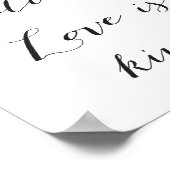 愛は忍耐強く、愛は優しい – 黒 – ポスター (角)