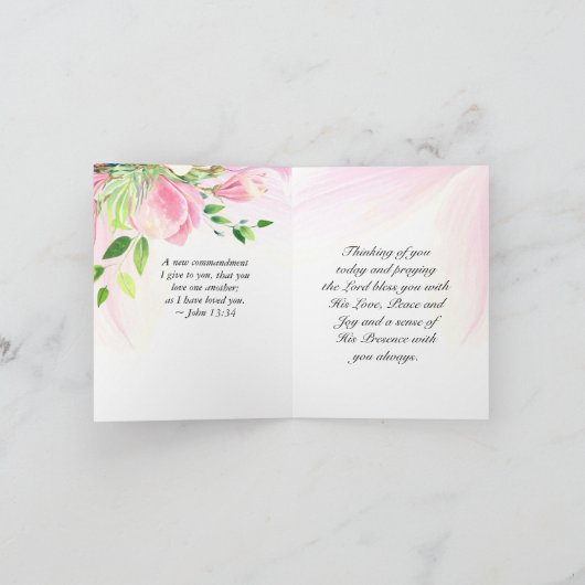 愛は忍耐強く、愛は慈しみ深い、愛は人を妬まない、愛は自慢しない、愛は高慢にならない、愛は礼を失しない カード (内部)