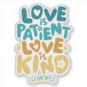 愛は忍耐強く、愛は親切である1コリント13:4 シール (正面)