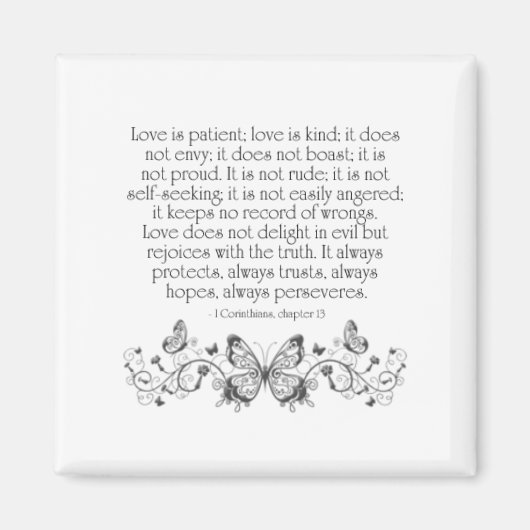 愛は忍耐強く、愛は親切な磁石 マグネット (正面)