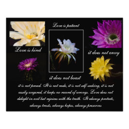 愛は忍耐強く、愛は親切サボテンの花スタイル フォトプリント           