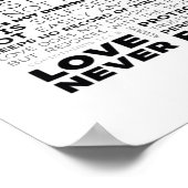 愛は忍耐強く、親切です。羨むことも、自慢することもありません ポスター (角)