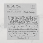 愛は忍耐強く、親切で、決して失敗しない～聖書～結婚 案内ポストカード (正面/裏面)