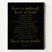愛は忍耐強く、1コリント13:4-8 ノートブック (裏面)
