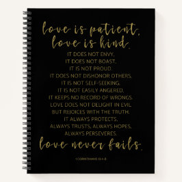 愛は忍耐強く、1コリント13:4-8 ノートブック
