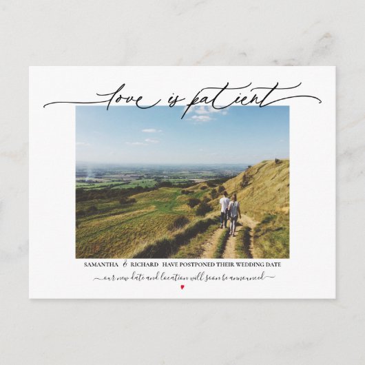 愛は忍耐強結婚く延期 ポストカード (正面)