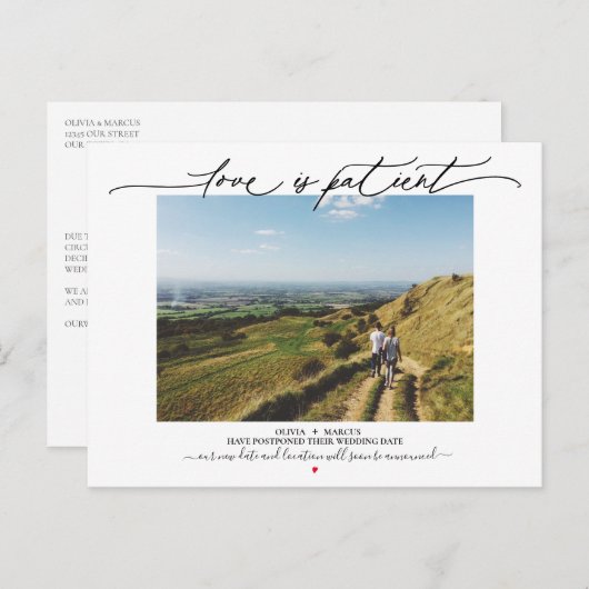 愛は忍耐強結婚く延期 ポストカード (正面/裏面)