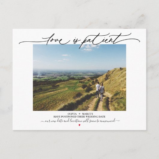 愛は忍耐強結婚く延期 ポストカード (正面)