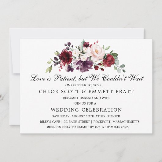 愛は忍耐 ウェディングアナウンス インビテーション (正面)