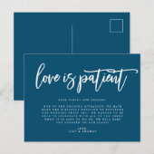 愛は忍耐 ウェディング延期のお知らせ 案内ポストカード (正面/裏面)