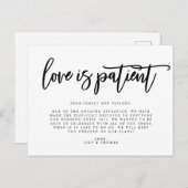愛は忍耐 ウェディング延期のお知らせ 案内ポストカード (正面/裏面)