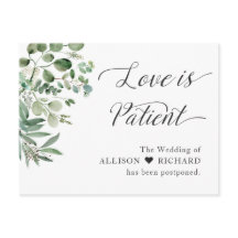 愛は忍耐 ウェディング延期 おしゃれなユーカリ