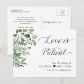 愛は忍耐 ウェディング 延期 おしゃれなユーカリ ポストカード (正面/裏面)
