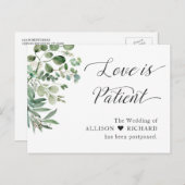 愛は忍耐 ウェディング 延期 おしゃれ ユーカリ ポストカード (正面/裏面)