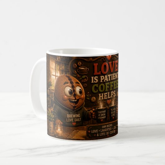愛は忍耐 コーヒーマグカップ (正面左)