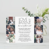 愛は忍耐 結婚披露宴 7枚の写真コラージュ 招待状 (スタンド正面)