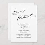 愛は患者のシンプルの結婚カード 招待状 (正面/裏面)