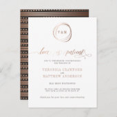 愛は患者のバラ金ゴールドの結婚計画の変更 インビテーションポストカード (正面/裏面)