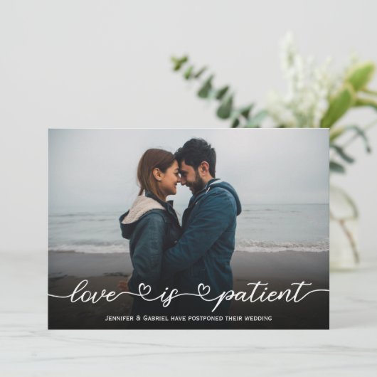 愛は患者の延期結婚写真カード 招待状 (スタンド正面)