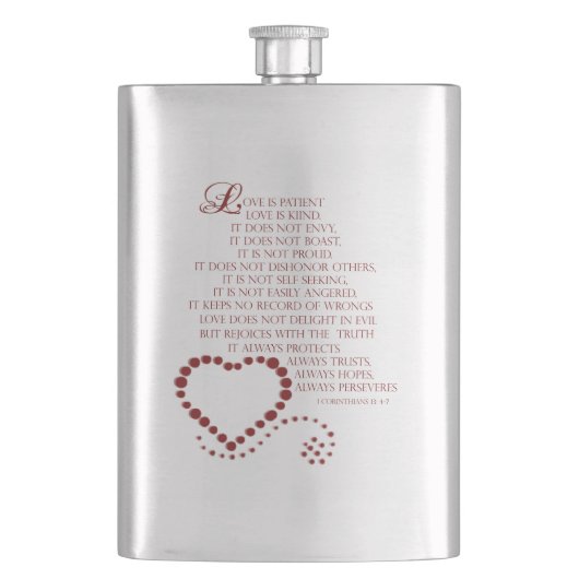 愛は患者の愛の種類1コリント13: 4-7 フラスク (正面)
