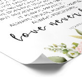 愛は患者の愛は親切である、1コリント13:4-8 ポスター (角)