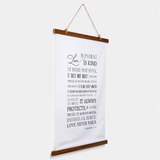 愛は患者の愛は親切で、ホームウォールアートサイン 吊り下げ型タペストリー (傾斜あり)