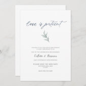 愛は患者の日付変更水の色のつる植物 招待状 (正面/裏面)