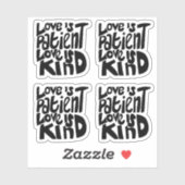 愛は患者の種類1コリント13:4黒 シール (シート)