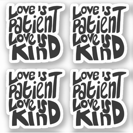 愛は患者の種類1コリント13:4黒 シール (正面)