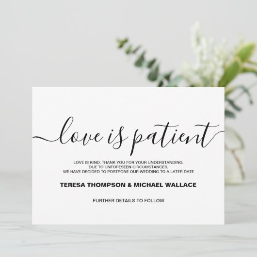 愛は患者の結婚延期されたカスタム言葉 招待状 (スタンド正面)