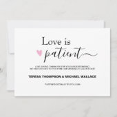 愛は患者の結婚延期ピンク・ブラック 招待状 (正面)