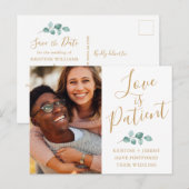 愛は患者の金ゴールドスクリプトの写真救私たちの日付 案内ポストカード (正面/裏面)