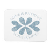 愛は患者の青いハート感動的引用文 マグネット (横)