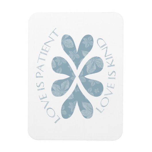 愛は患者の青いハート感動的引用文 マグネット (縦)