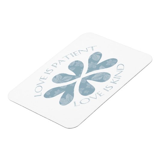 愛は患者の青いハート感動的引用文 マグネット (左側)