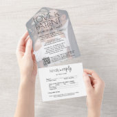 愛は患者の駆け落ち披露宴写真QRコード オールインワン招待状 (貼ってはがせる)