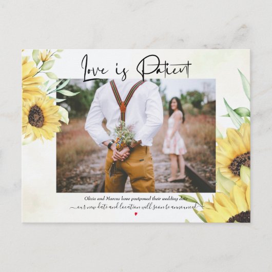 愛は患者の黄色のひまわり延期 ポストカード (正面)