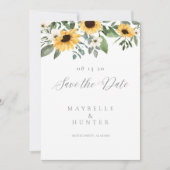 愛は患者の黄色の水の色ひまわりリース セーブザデート (正面)