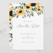 愛は患者の黄色の水の色ひまわりリース セーブザデート (正面/裏面)