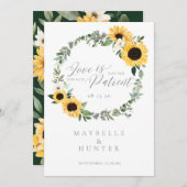 愛は患者の黄色の水の色ひまわりリース セーブザデート (正面/裏面)