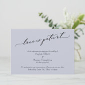 愛は患者ほこりっぽい青の延期結婚のカード 招待状 (スタンド正面)