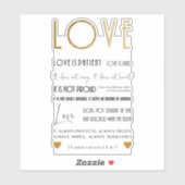 愛は患者バイブル引用文フェイク金ゴールドタイポグラフィ シール (シート)