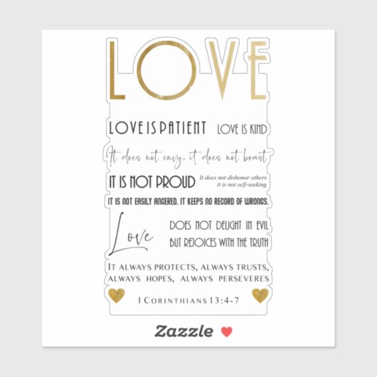 愛は患者バイブル引用文フェイク金ゴールドタイポグラフィ シール (シート)