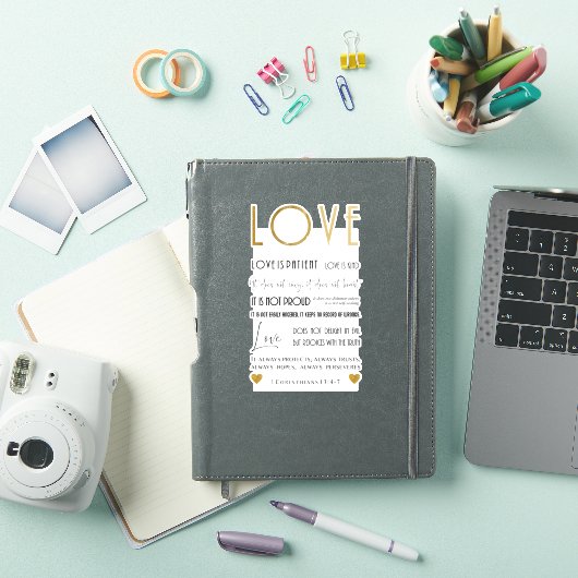 愛は患者バイブル引用文フェイク金ゴールドタイポグラフィ シール (iPadカバー)