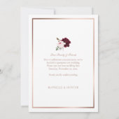 愛は患者バラ金ゴールドブルゴーニュ花模様写真 サンキューカード (裏面)